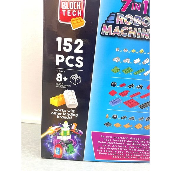 Block Tech 7-in-1 Robo Machines Shape Shifting Robots 152pcs Brick Building - Picture 9 of 10